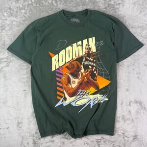 Dennis Rodman Shirt adult Large Green The Worm NBA Basketball 100% cotton